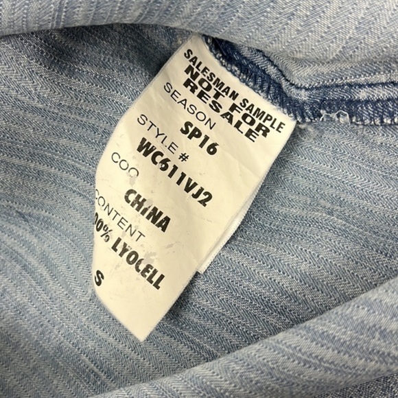 True Religion Military Women's‎ Shirt Blue Button Front Top Blouse Size S - Picture 11 of 11